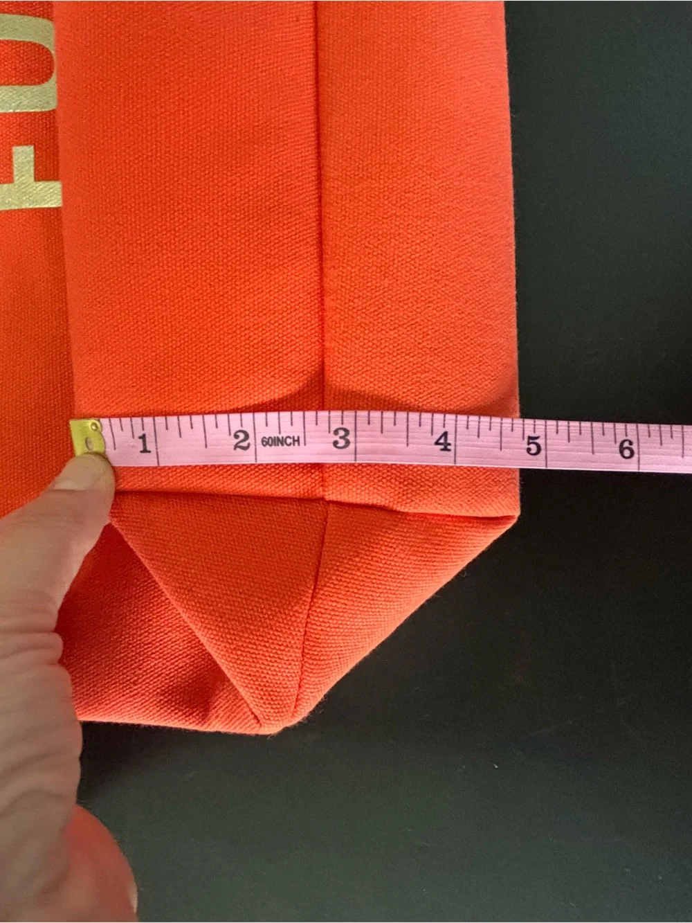 kate spade orange canvas tote with pink handles EUC